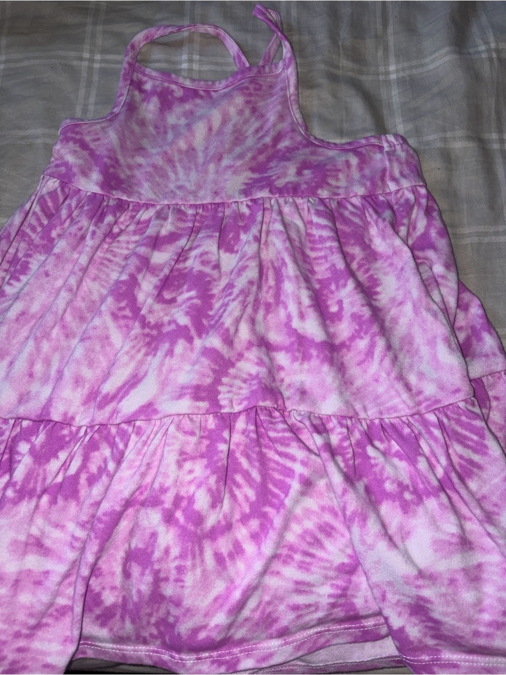 Cat & Jack Pink Tie-Dye Tiered Halter Dress